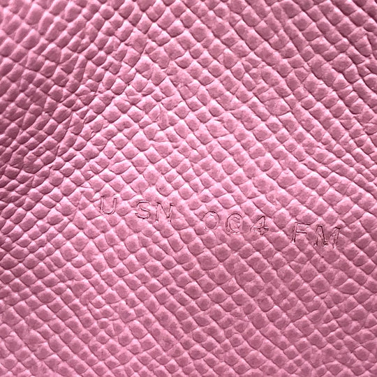 HERMES Long Wallet Purse Epsom pink HMetal Beansufla Women Used Authentic