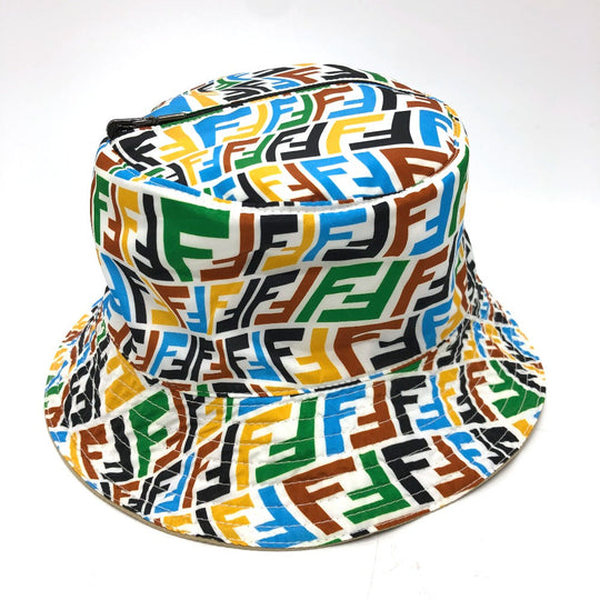 FENDI hat Nylon Beige / multicolor Zucca reversible