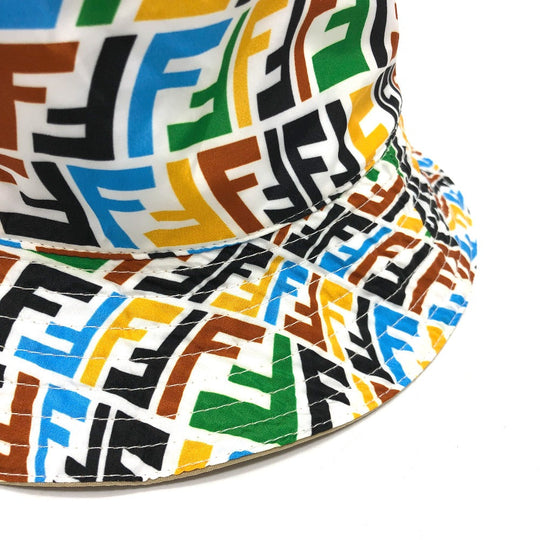 FENDI hat Nylon Beige / multicolor Zucca reversible