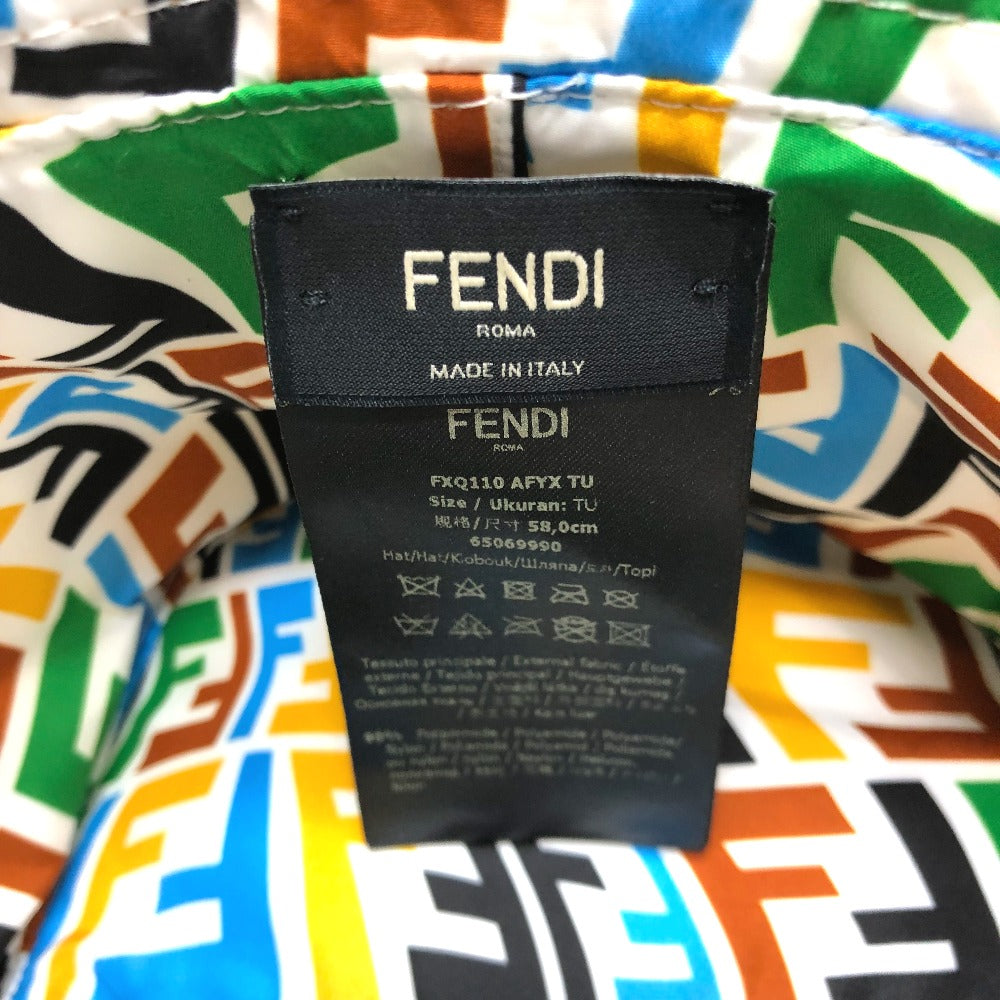 FENDI hat Nylon Beige / multicolor Zucca reversible