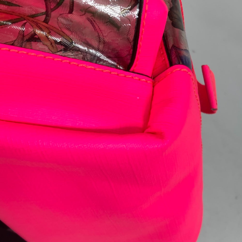 GUCCI Backpack 555549 Plastics, Leather Fluorescent pink Backpack Flora floral pattern flower Women Used Authentic