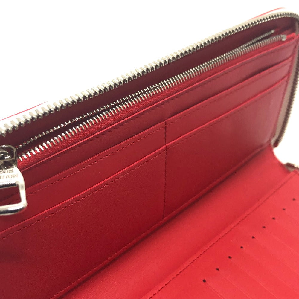 LOUIS VUITTON Long Wallet Purse M81403 leather white damier spray Zippy Wallet Vertical Women Used Authentic