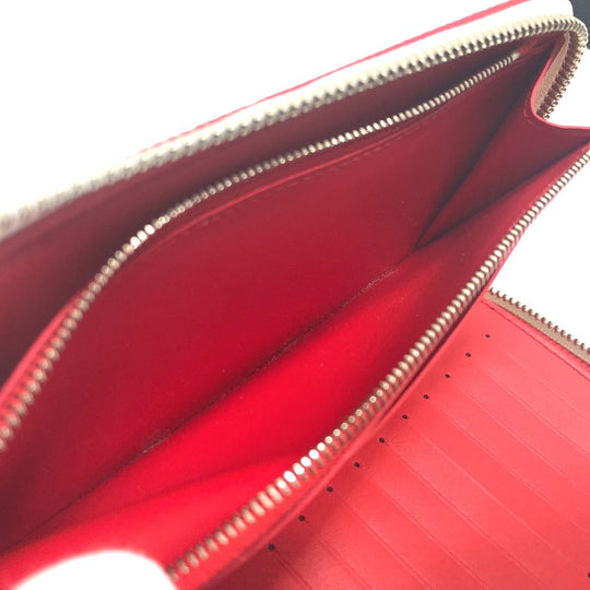 LOUIS VUITTON Long Wallet Purse M81403 leather white damier spray Zippy Wallet Vertical Women Used Authentic