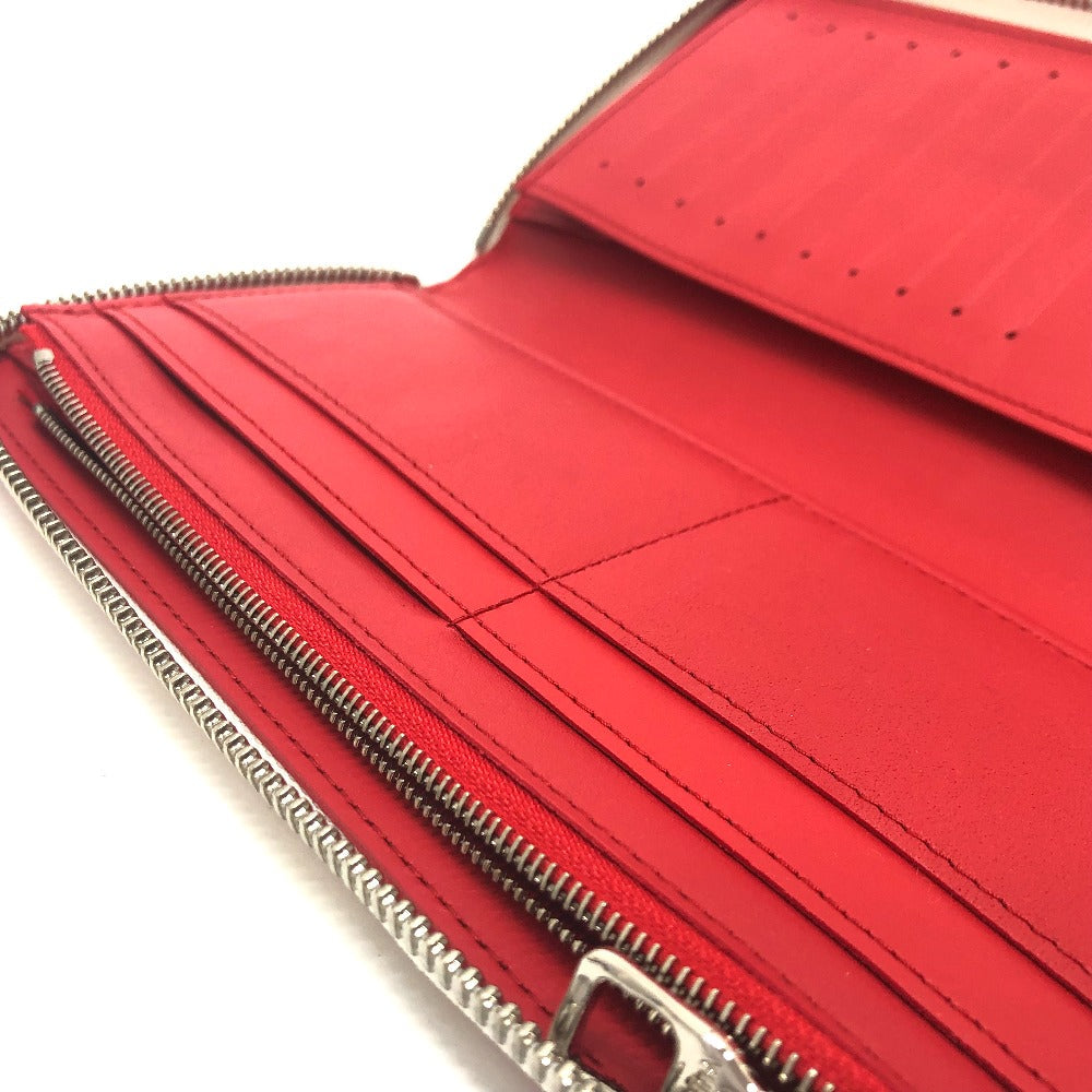 LOUIS VUITTON Long Wallet Purse M81403 leather white damier spray Zippy Wallet Vertical Women Used Authentic