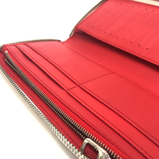 LOUIS VUITTON Long Wallet Purse M81403 leather white damier spray Zippy Wallet Vertical Women Used Authentic