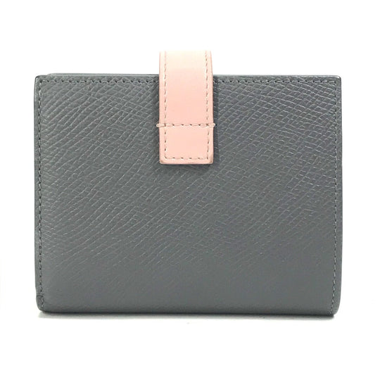 CELINE Trifold wallet 10H263BRU.10GV leather Gray x pink By color Small strap wallet