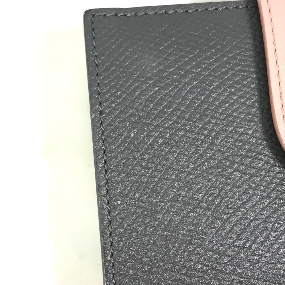 CELINE Trifold wallet 10H263BRU.10GV leather Gray x pink By color Small strap wallet