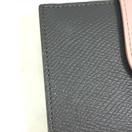 CELINE Trifold wallet 10H263BRU.10GV leather Gray x pink By color Small strap wallet