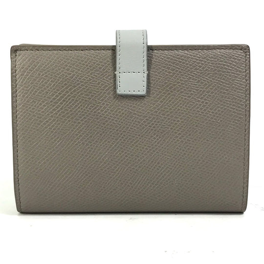 CELINE Trifold wallet 10B643BRU.10PI leather Gray x light blue By color Medium strap wallet Women Used Authentic