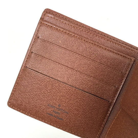 LOUIS VUITTON Folded wallet M61675 Monogram canvas Brown Monogram Portefeuille Marco mens Used Authentic