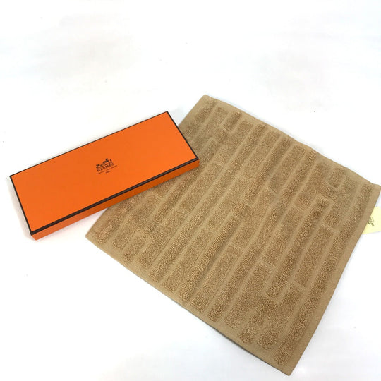 HERMES towel 101299M-17 cotton beige Hand towel labyrinth Women Used Authentic