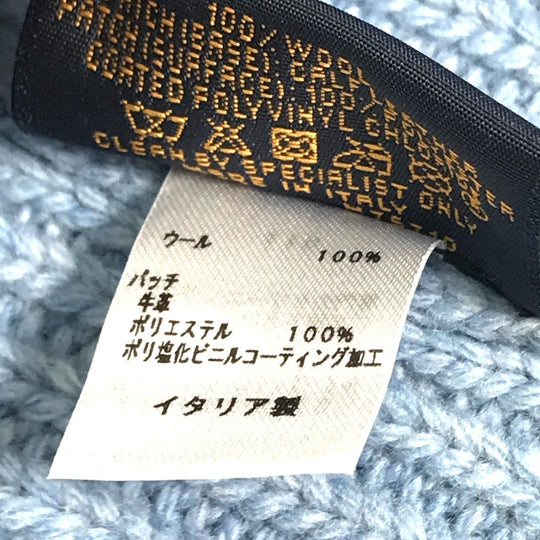 LOUIS VUITTON Knit hat M76710 wool blue Monogram Bonnet LV mens Used Authentic