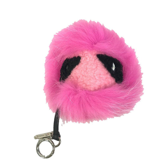 FENDI Bag charm Fake fur pink monster Women Used Authentic