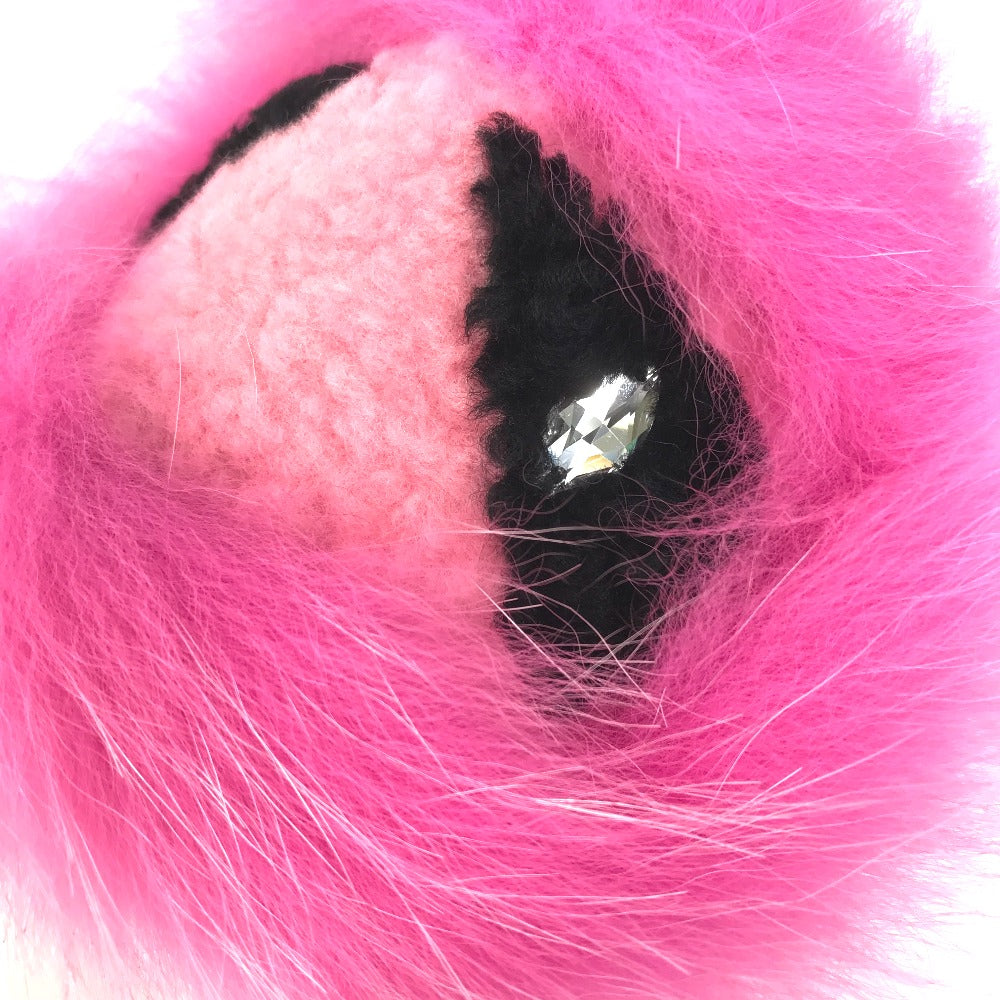 FENDI Bag charm Fake fur pink monster Women Used Authentic