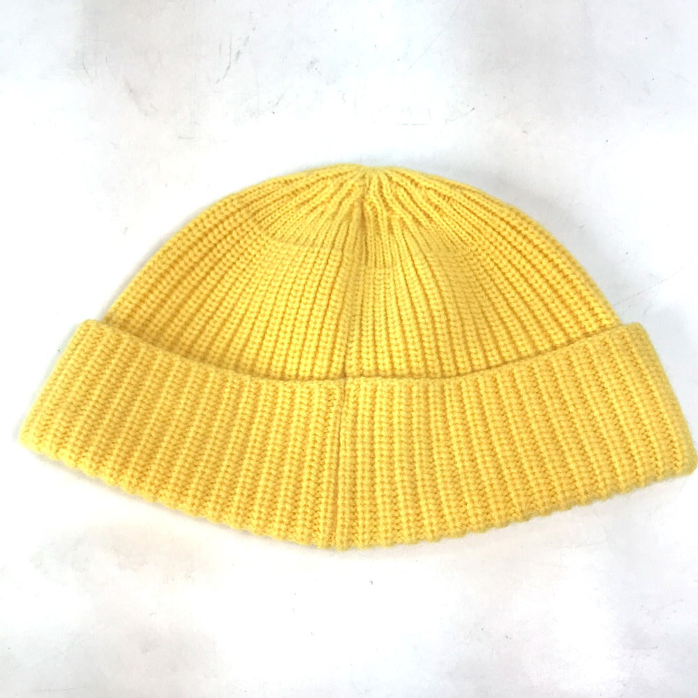 CELINE Knit hat 2A61W535Q wool yellow logo embroidery mens Used Authentic