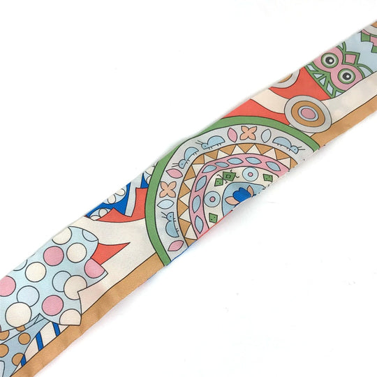 HERMES scarf silk multicolor Les Murmures de la Fort Women Used Authentic