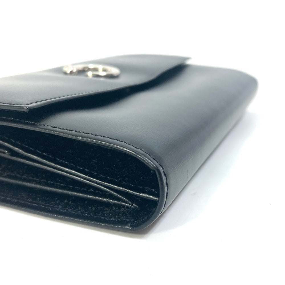 CARTIER Long Wallet Purse leather black PANTHERE Women Used Authentic