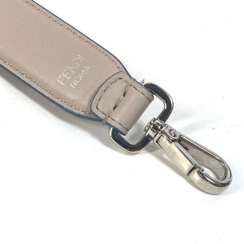 FENDI Shoulder strap leather Gray x multicolor Strap you Women Used Authentic