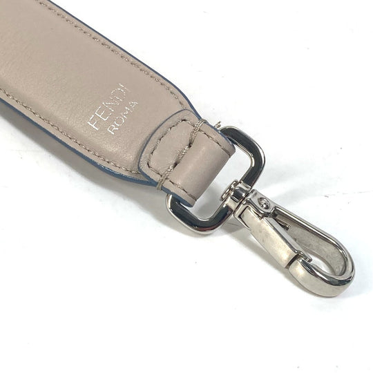 FENDI Shoulder strap leather Gray x multicolor Strap you Women Used Authentic
