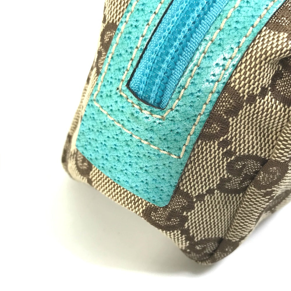 GUCCI Cosmetics Pouch 29596 GG canvas Beige x blue GG Women Used Authentic