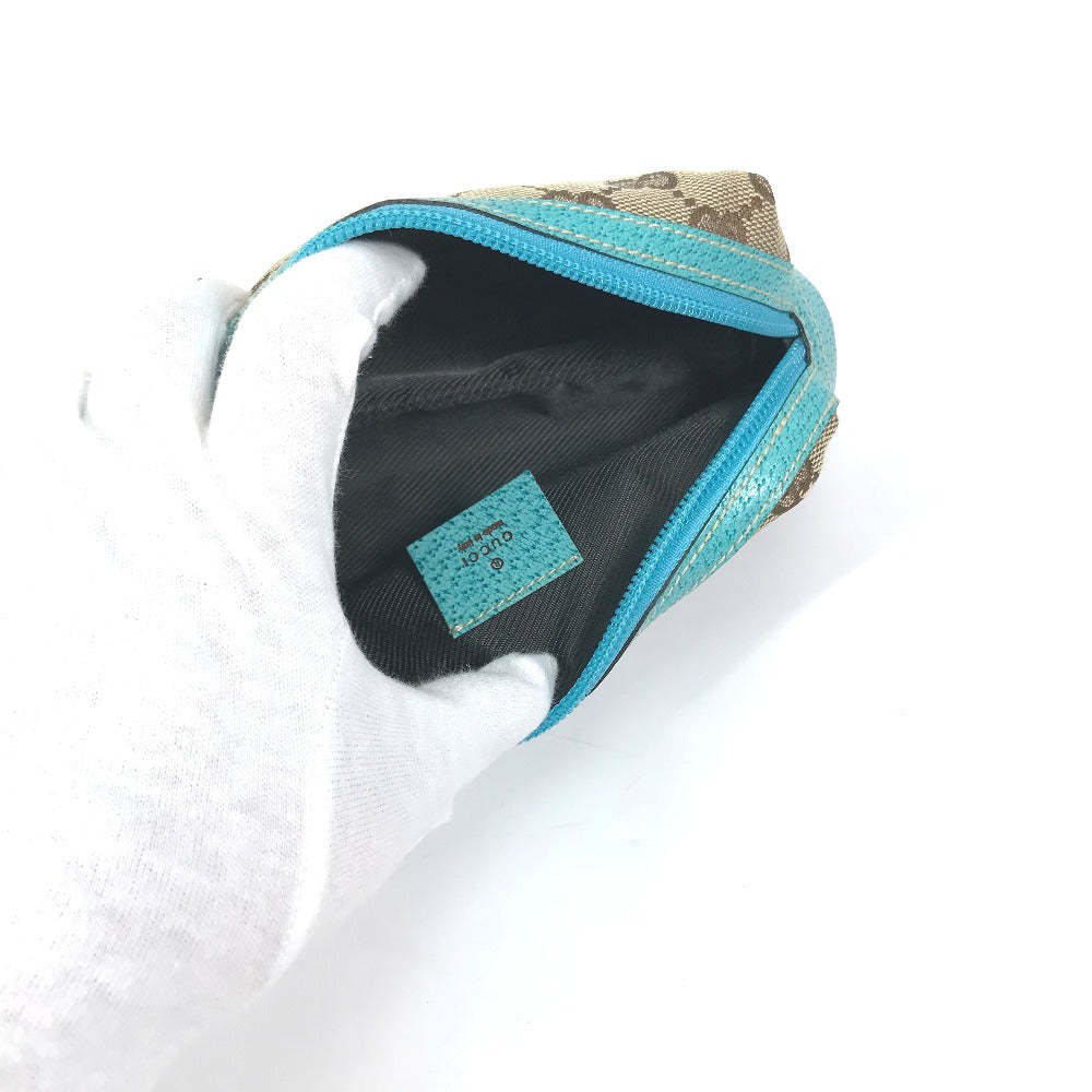 GUCCI Cosmetics Pouch 29596 GG canvas Beige x blue GG Women Used Authentic