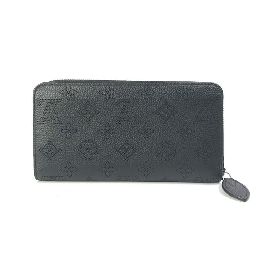 LOUIS VUITTON Long Wallet Purse M61867 Monogram Mahina black Monogram Mahina Zippy wallet Women Used Authentic