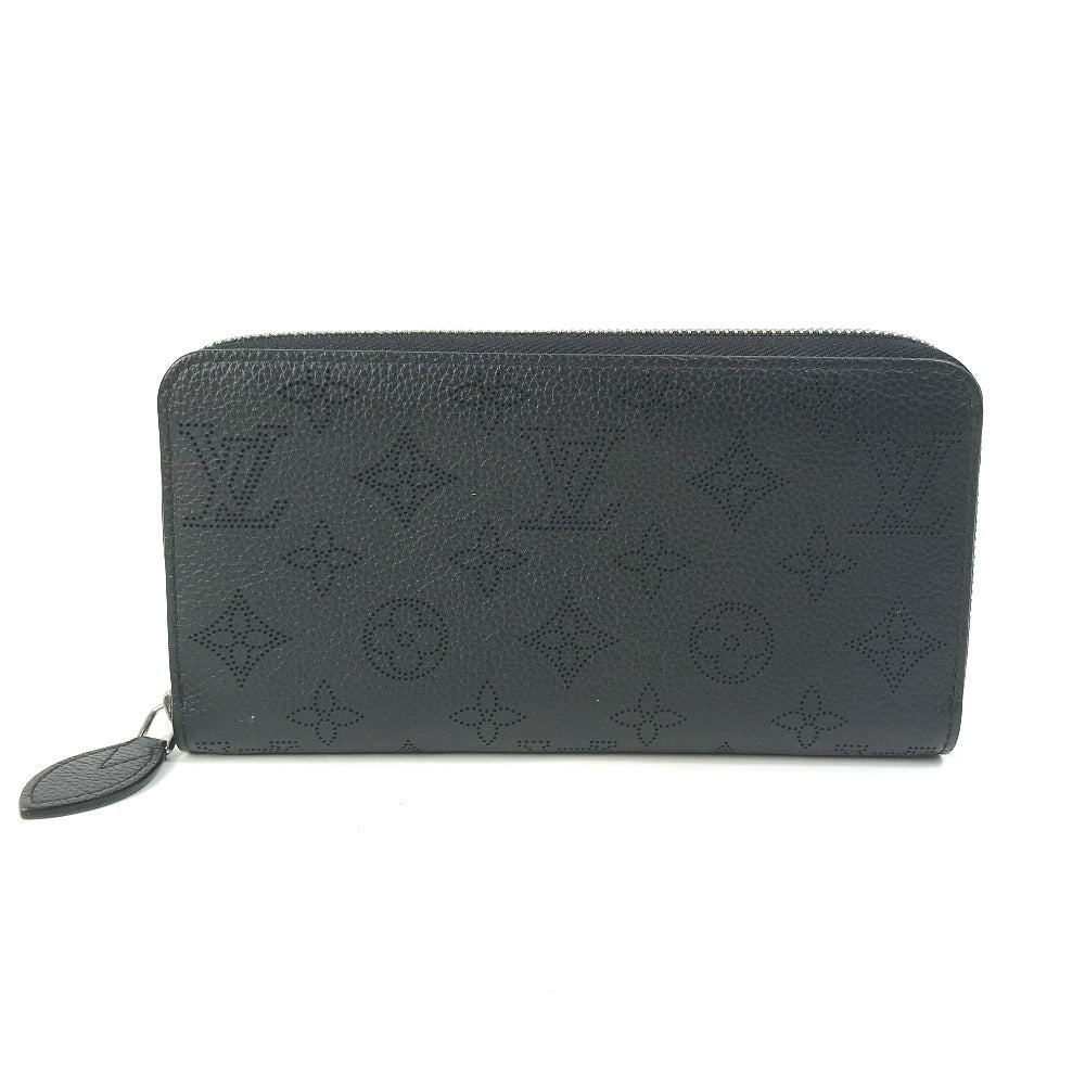 LOUIS VUITTON Long Wallet Purse M61867 Monogram Mahina black Monogram Mahina Zippy wallet Women Used Authentic