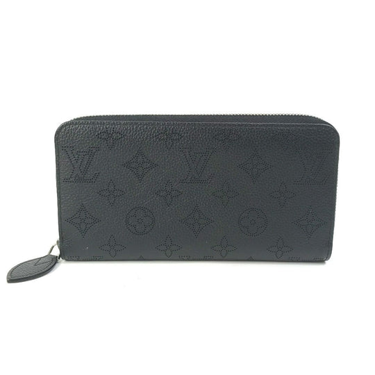 LOUIS VUITTON Long Wallet Purse M61867 Monogram Mahina black Monogram Mahina Zippy wallet Women Used Authentic