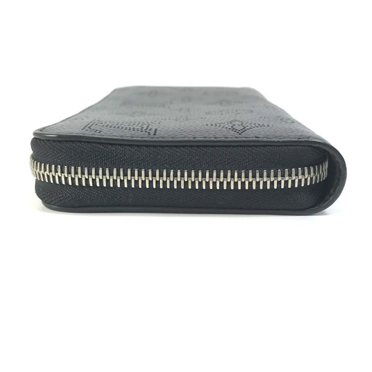 LOUIS VUITTON Long Wallet Purse M61867 Monogram Mahina black Monogram Mahina Zippy wallet Women Used Authentic