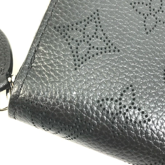 LOUIS VUITTON Long Wallet Purse M61867 Monogram Mahina black Monogram Mahina Zippy wallet Women Used Authentic