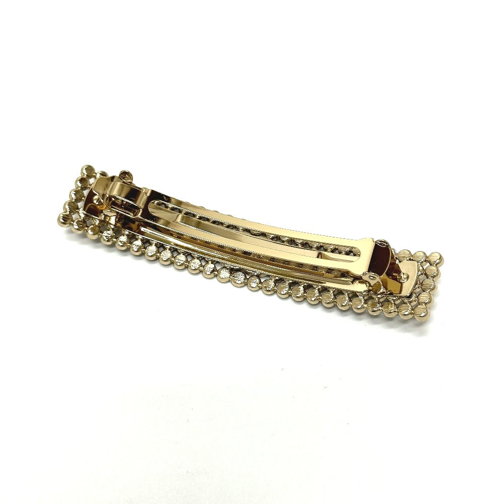 CHANEL Valletta Gold Plated gold logo Women Used Authentic