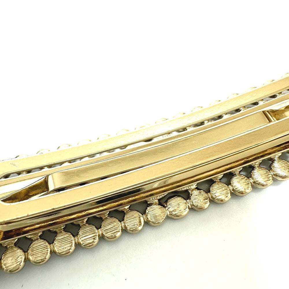 CHANEL Valletta Gold Plated gold logo Women Used Authentic