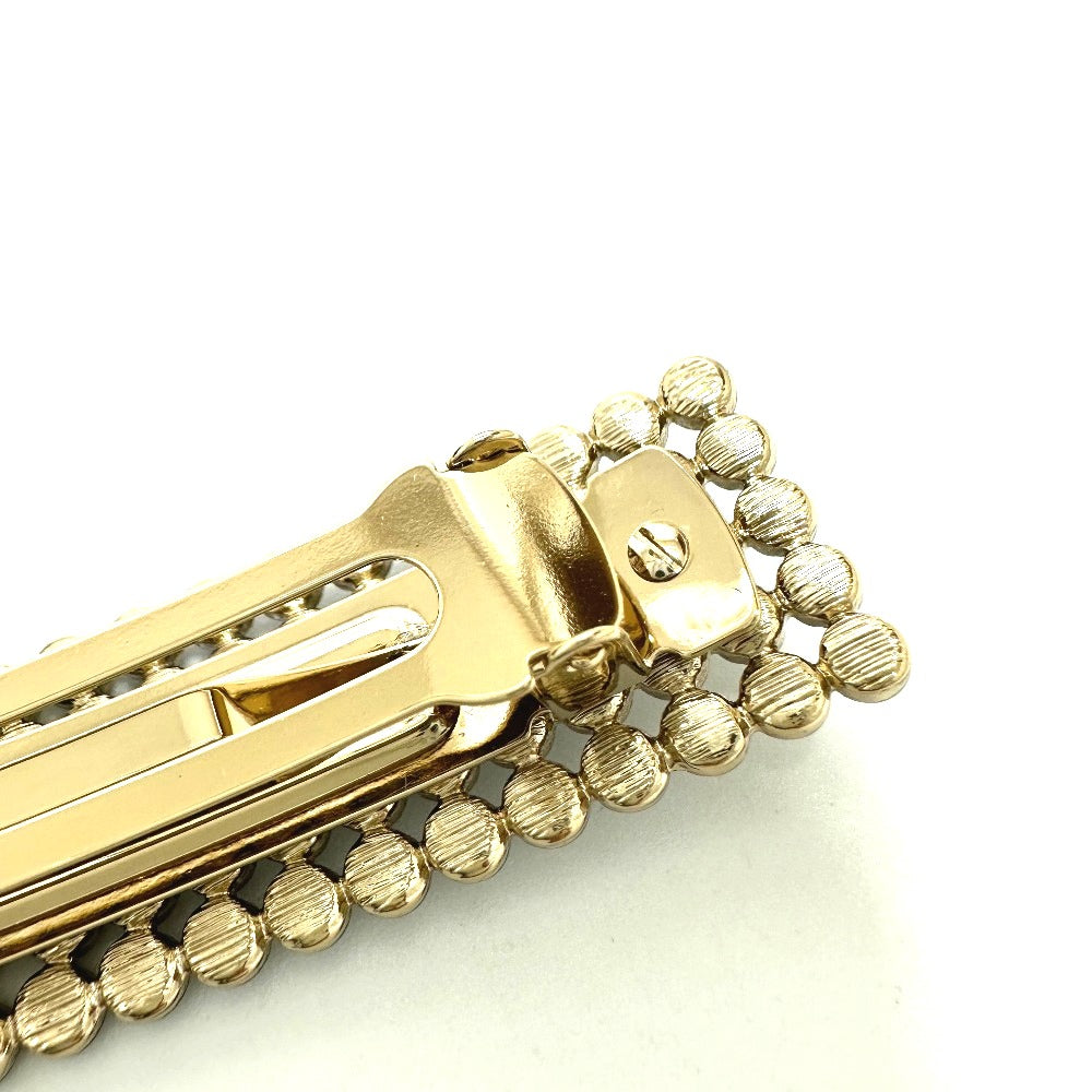 CHANEL Valletta Gold Plated gold logo Women Used Authentic