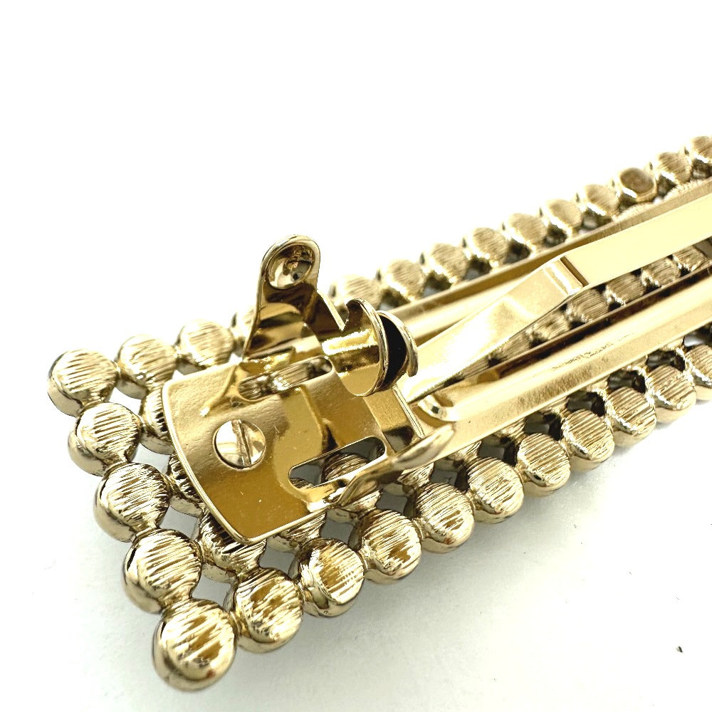 CHANEL Valletta Gold Plated gold logo Women Used Authentic