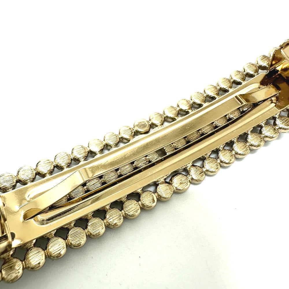CHANEL Valletta Gold Plated gold logo Women Used Authentic