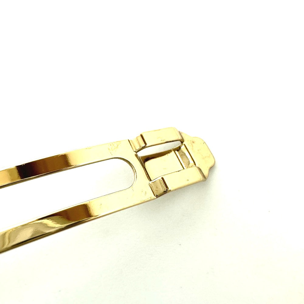CHANEL Valletta Gold Plated gold logo Women Used Authentic