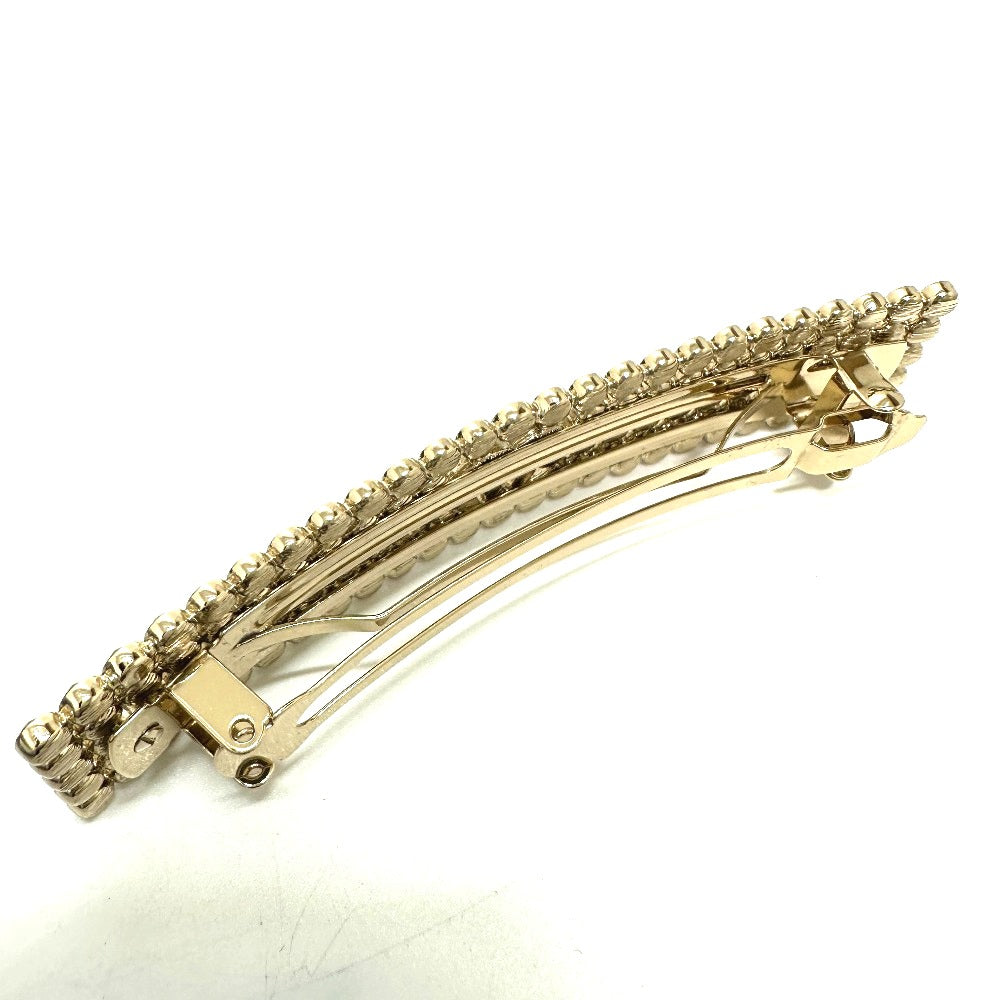 CHANEL Valletta Gold Plated gold logo Women Used Authentic