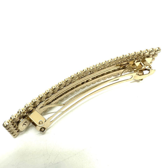 CHANEL Valletta Gold Plated gold logo Women Used Authentic