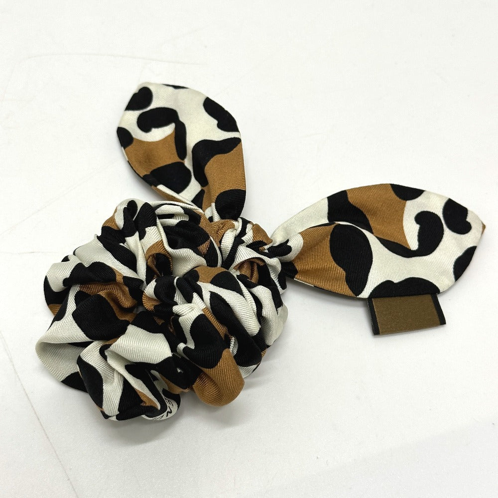 FENDI hair accessory silk Brown Leopard hair accessory Women Used Authentic