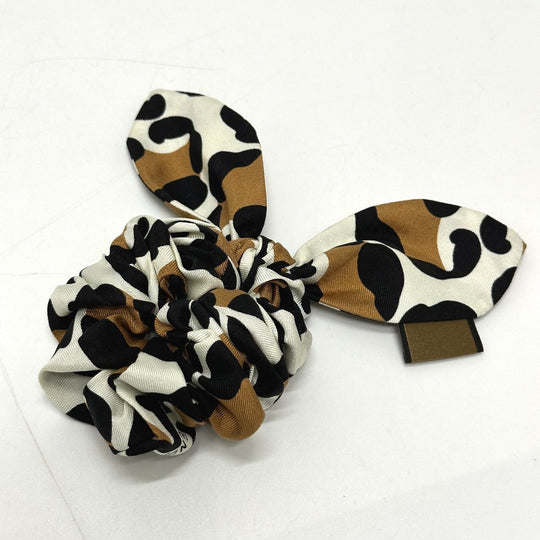 FENDI hair accessory silk Brown Leopard hair accessory Women Used Authentic