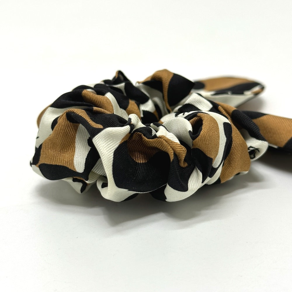 FENDI hair accessory silk Brown Leopard hair accessory Women Used Authentic