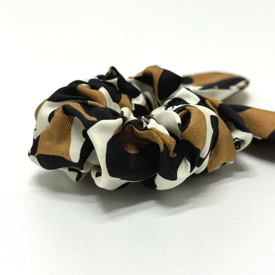 FENDI hair accessory silk Brown Leopard hair accessory Women Used Authentic