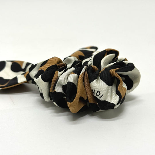 FENDI hair accessory silk Brown Leopard hair accessory Women Used Authentic