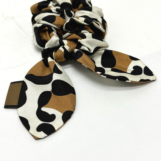 FENDI hair accessory silk Brown Leopard hair accessory Women Used Authentic