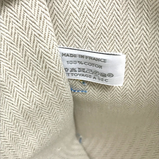 HERMES Pouch cotton blue flat Western Company GM Women Used Authentic