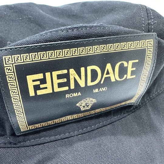 FENDI hat FXQ801 cotton black Versace collaboration logo Women M/59 Used Authentic