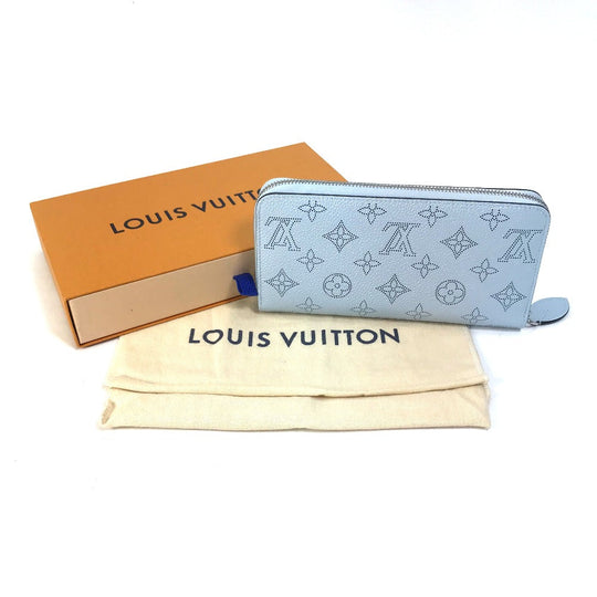 LOUIS VUITTON Long Wallet Purse M82197 Monogram Mahina blue Monogram Mahina Zippy wallet