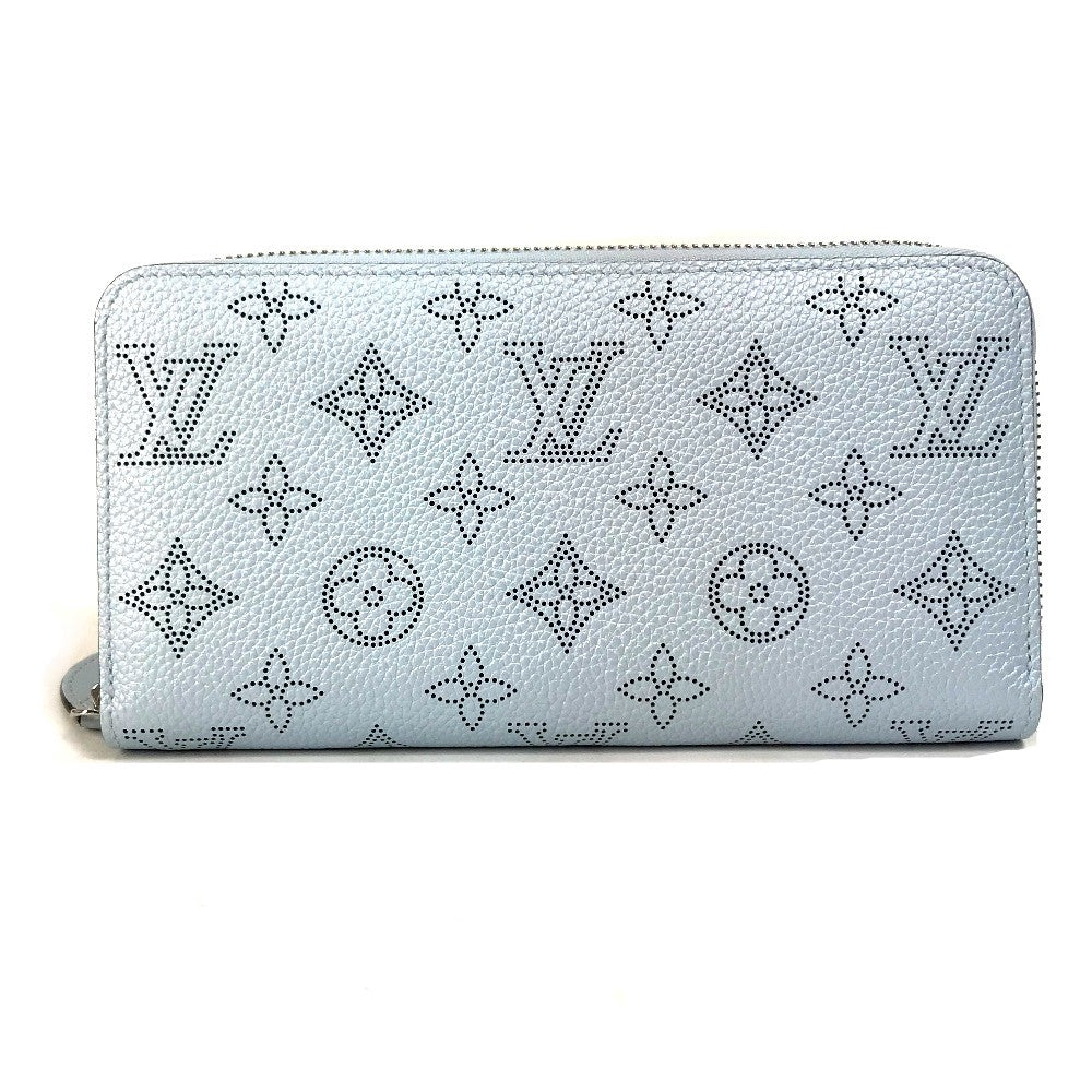 LOUIS VUITTON Long Wallet Purse M82197 Monogram Mahina blue Monogram Mahina Zippy wallet