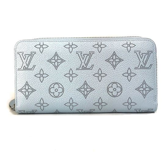 LOUIS VUITTON Long Wallet Purse M82197 Monogram Mahina blue Monogram Mahina Zippy wallet