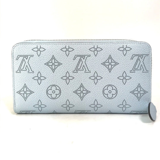 LOUIS VUITTON Long Wallet Purse M82197 Monogram Mahina blue Monogram Mahina Zippy wallet